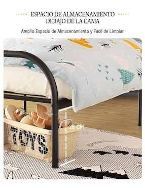 Cama Milo Twin Black 2 Furniturer de metal individual