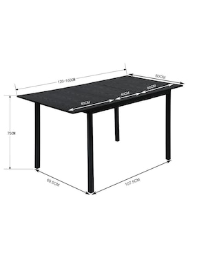 Mesa extensible armable Bari Black Dd Furniturer