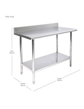 Mesa auxiliar Gutstark de acero inoxidable