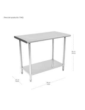 Mesa auxiliar Gutstark de acero inoxidable