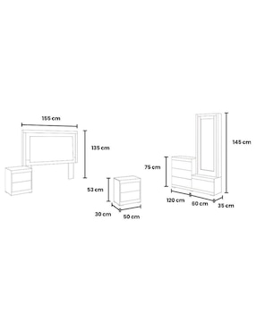 Set Recámara Kessa Victoria de MDF