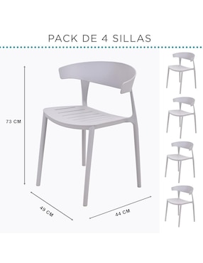 Set silla 4 piezas Eke Life Home de plástico