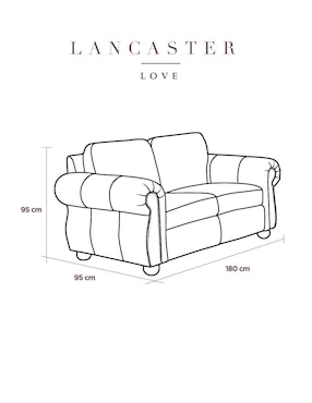 Sofá doble Suli Muebles Lancaster de madera pino