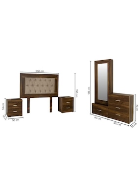 Set Recámara Kessa Venecia de MDF