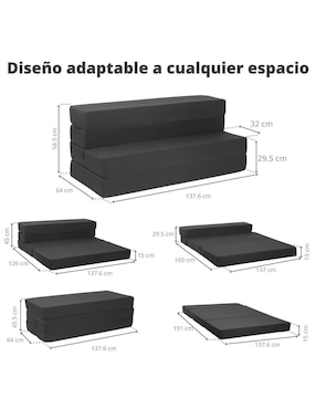 Sofá cama Onof de poliéster