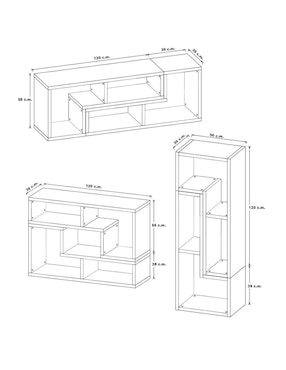Librero Estudio Coaster de MDF