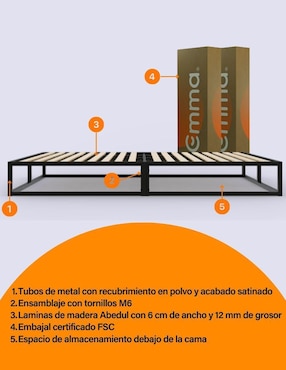 Base para cama Emma de metal