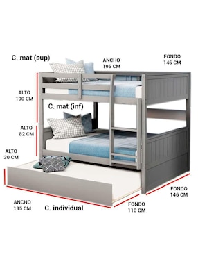 Litera Bright Ansoal de madera