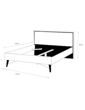 Cama Good Sochic de MDF matrimonial