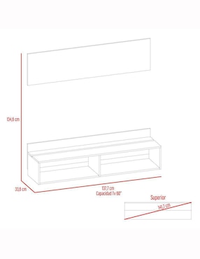 Mueble de tv Vassel Excelsior de melamina