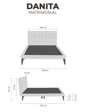 Base para cama Roomi de metal