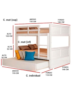 Litera Ansoal de madera