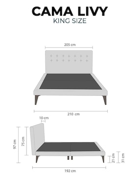 Cama Roomi de metal king size