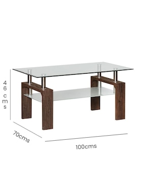 Mesa de centro armable Blueroom de cristal