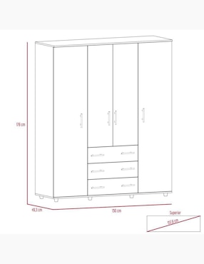 Armario Excelsior Fontan Closet Fontan Cafe de melamina