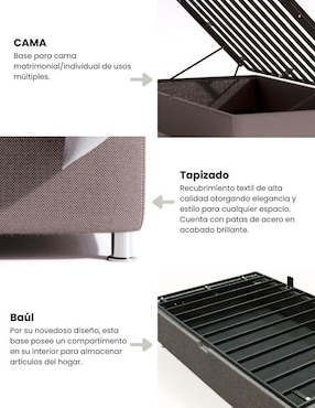 Cama Baúl Jhonson Jaco de acero