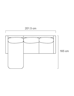 Sala modular izquierda Aruba Artaban de poliéster