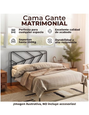 Cama industrial jaco de acero matrimonial