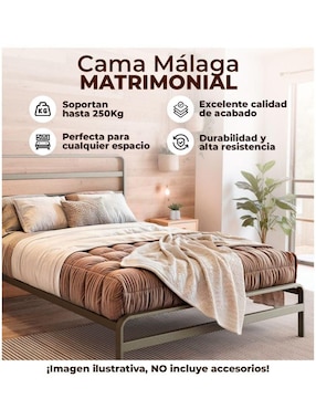 Cama Industrial Jaco de acero matrimonial