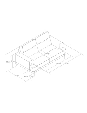 Love seat Boal Freco