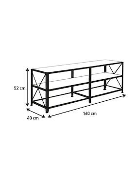 Mueble de tv Bluelander de metal y madera