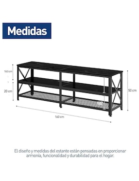 Mueble de tv Bluelander de metal y madera