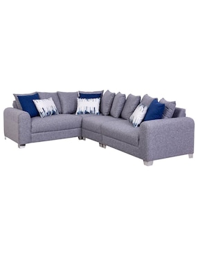 Sala Modular Derecha Aztec Furniture Blue Plus De Tela