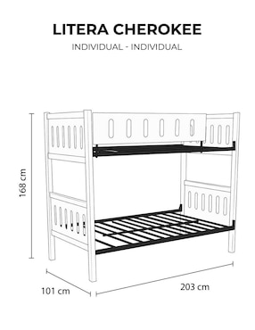 Litera Cherokee Atlas Del Descanso de MDF Individual