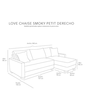 Chaise lounge Smoky Petit Dicasa de tela