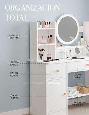 Tocador armable Elly-Decor estilo buro