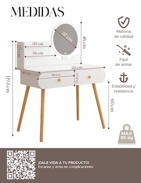 Tocador armable Elly-Decor Vanity