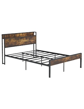 Cama Doble Furniturer Nami Double De Metal