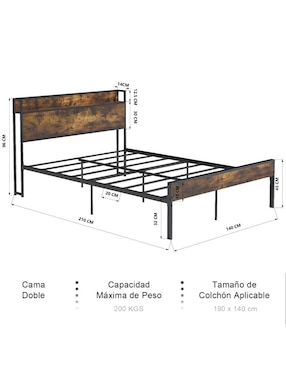 Cama Nami Double Furniturer de metal