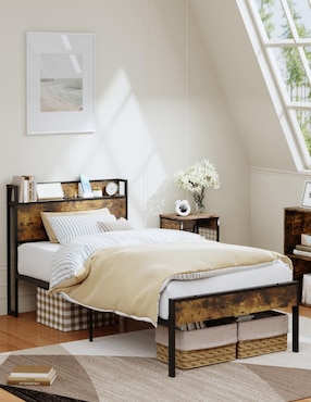 Cama Nami Twin Furniturer de metal individual