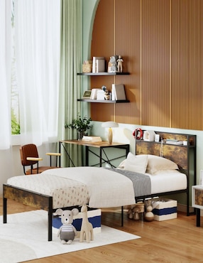 Cama Nami Twin Furniturer de metal individual