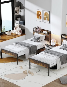 Cama Nami Twin Furniturer de metal individual