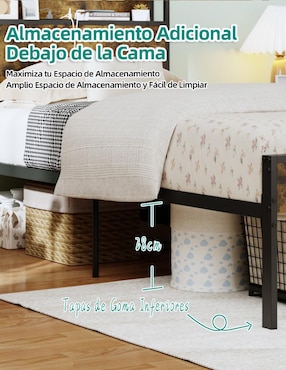 Cama Nami Twin Furniturer de metal individual