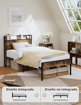 Cama Nami Twin Furniturer de metal individual