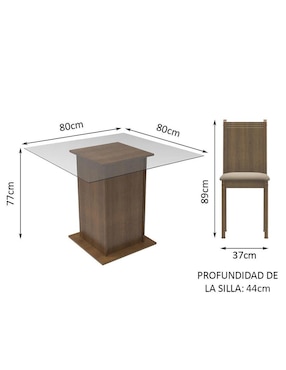 Comedor Magda Madesa para 4 personas
