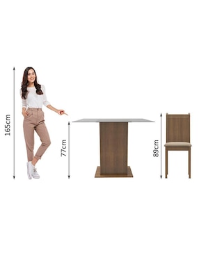 Comedor Magda Madesa para 4 personas
