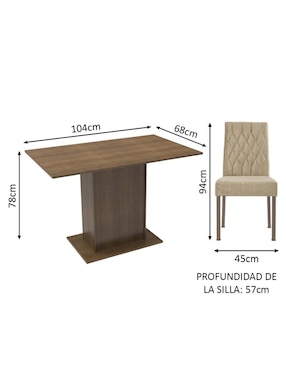 Comedor Tainá Madesa para 2 personas