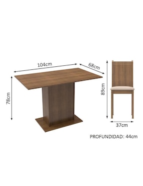 Comedor Lexy Madesa para 4 personas