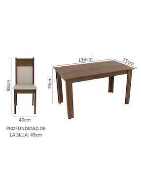 Comedor Jaíne Madesa para 6 personas