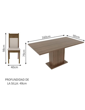 Comedor Lousiana Madesa para 6 personas