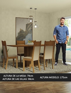 Comedor Lousiana Madesa para 6 personas