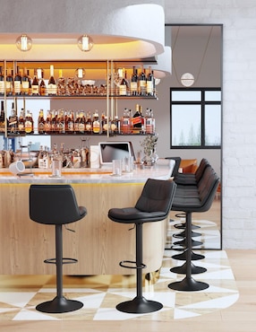 Banco Hober Pu Black Furniturer