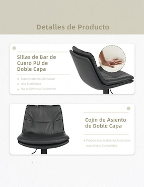 Banco Hober Pu Black Furniturer