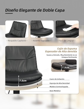 Banco Hober Pu Black Furniturer
