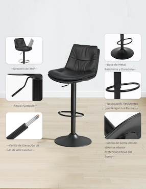 Banco Hober Pu Black Furniturer