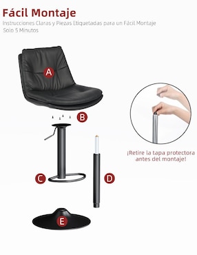 Banco Hober Pu Black Furniturer